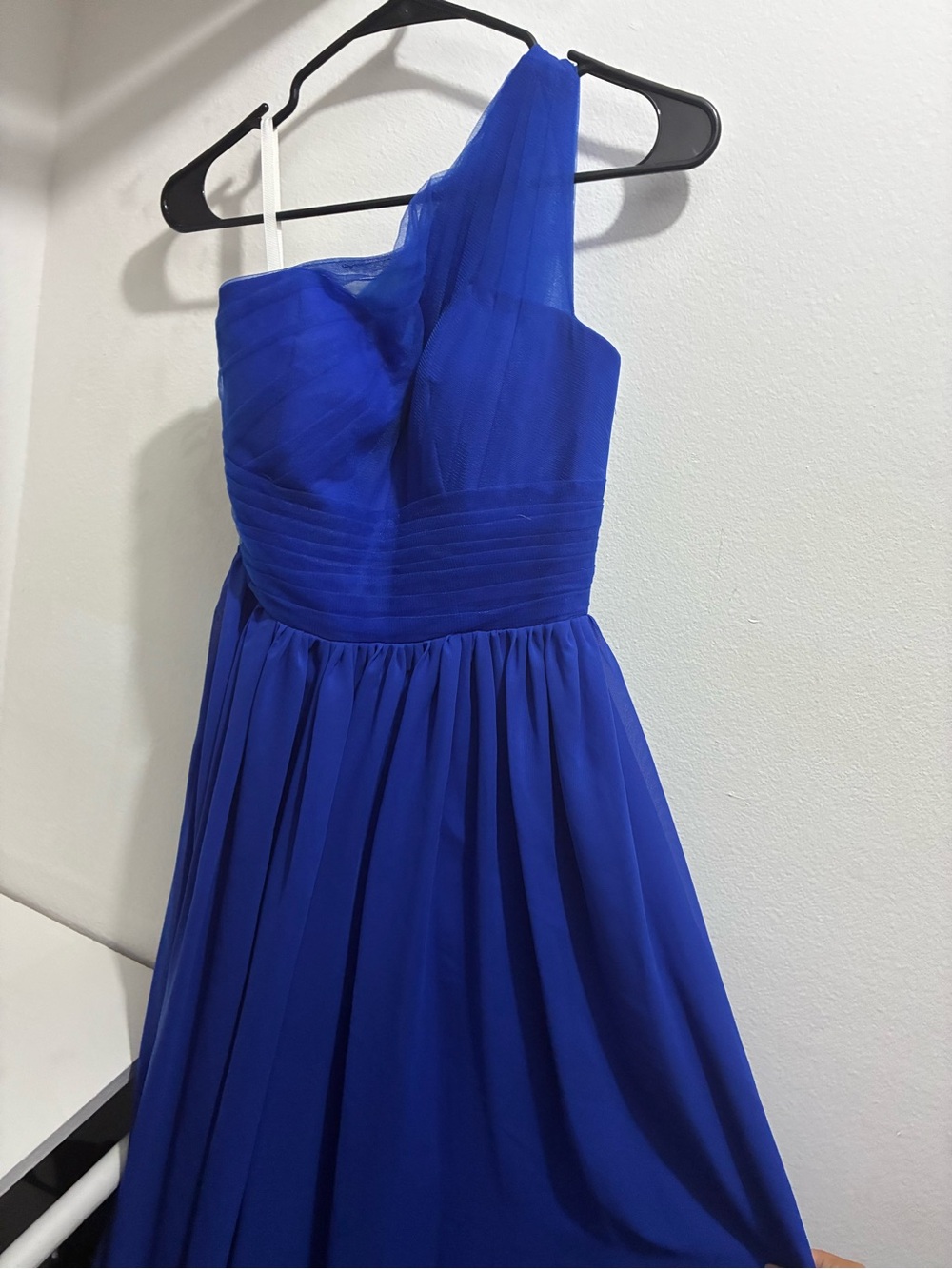Royal Blue One-Shoulder Chiffon Gown